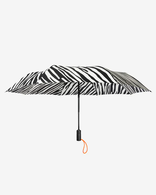 Zebra Print Auto-Compact Umbrella